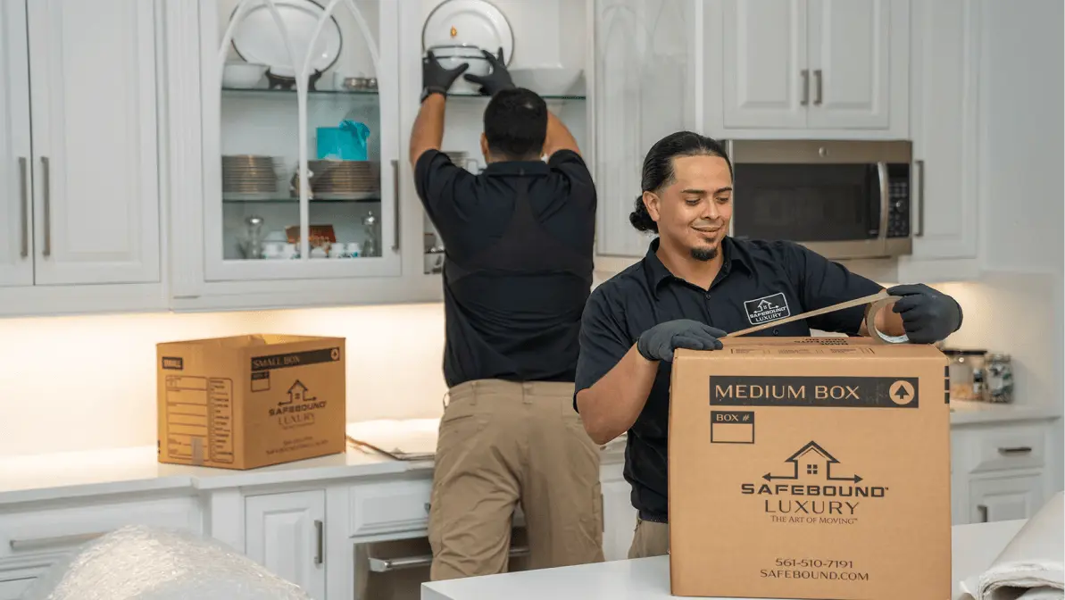 Movers prepraring for a long-distance moving. 